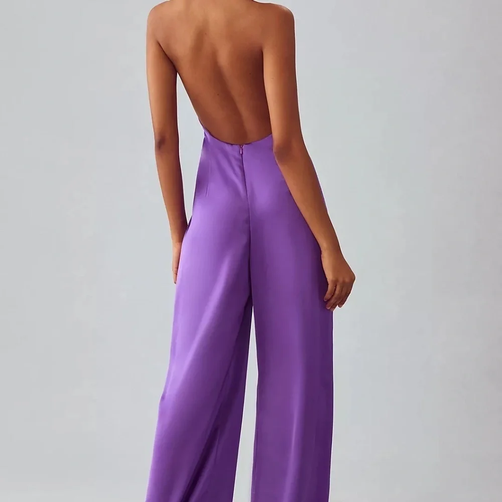 NWT Anthropologie Katie May Robbie Purple Open Back Jumpsuit Small - Picture 4 of 6
